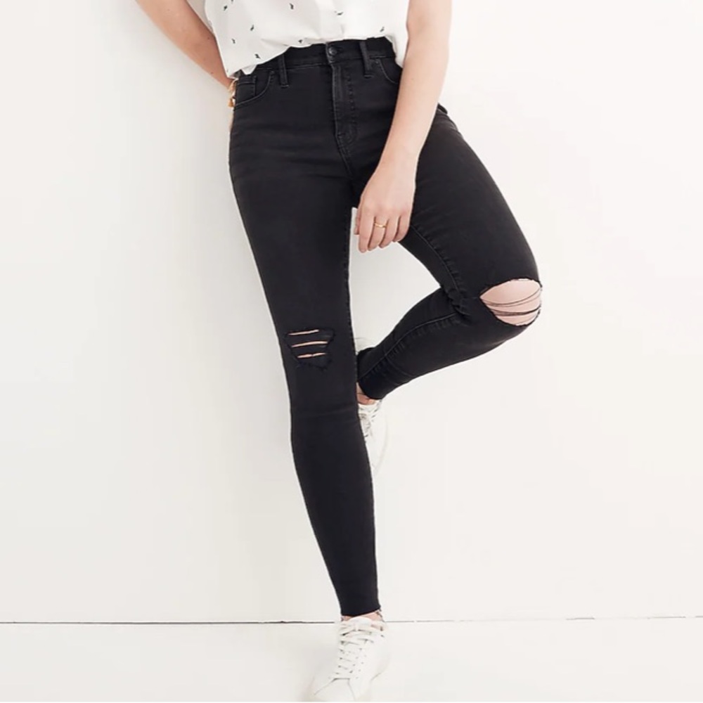 Madewell | Black Ripped Skinny Jeans